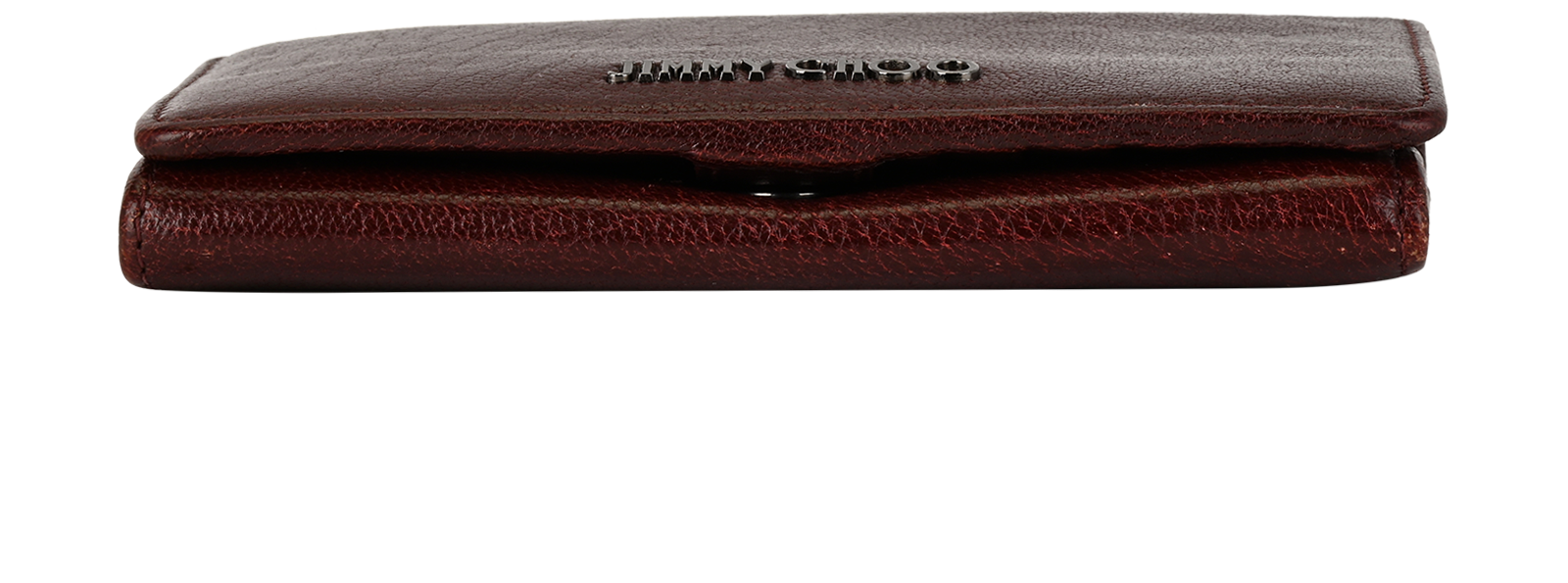 Jimmy Choo Logo Compact Wallet, &pound;110, Accessories, Burgundy, Leather, Top view